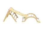 Wooden climbing set